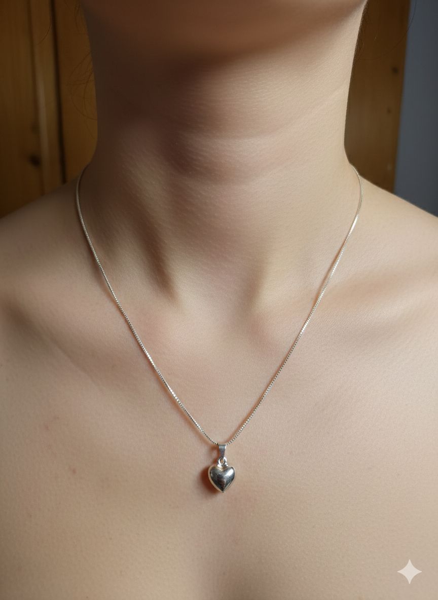 Collar Corazón Infinito Plata Italiana 925